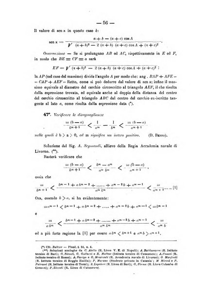 Periodico di matematica per l'insegnamento secondario