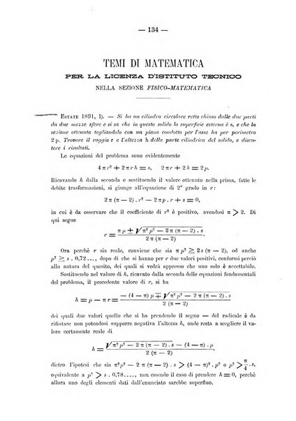 Periodico di matematica per l'insegnamento secondario