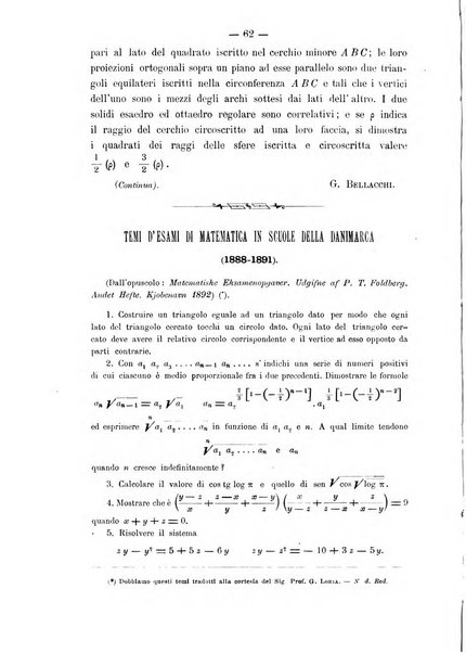 Periodico di matematica per l'insegnamento secondario