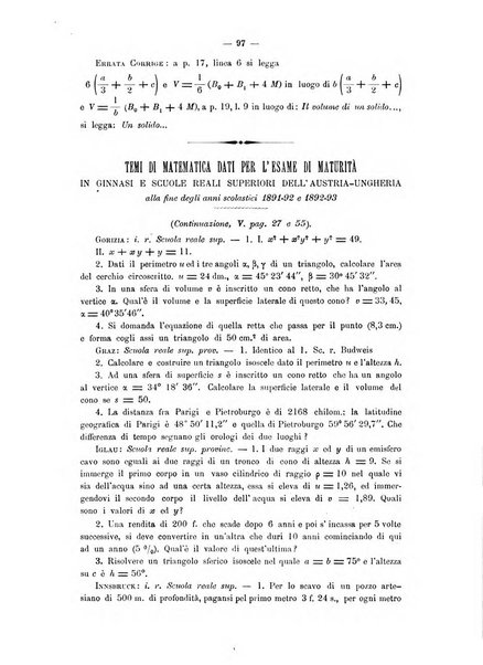 Periodico di matematica per l'insegnamento secondario