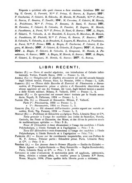 Periodico di matematica per l'insegnamento secondario