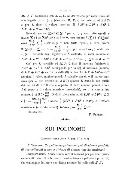 Periodico di matematica per l'insegnamento secondario