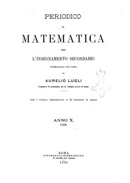 Periodico di matematica per l'insegnamento secondario