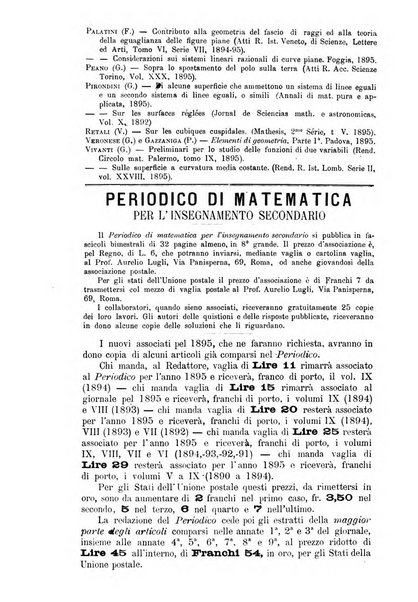 Periodico di matematica per l'insegnamento secondario