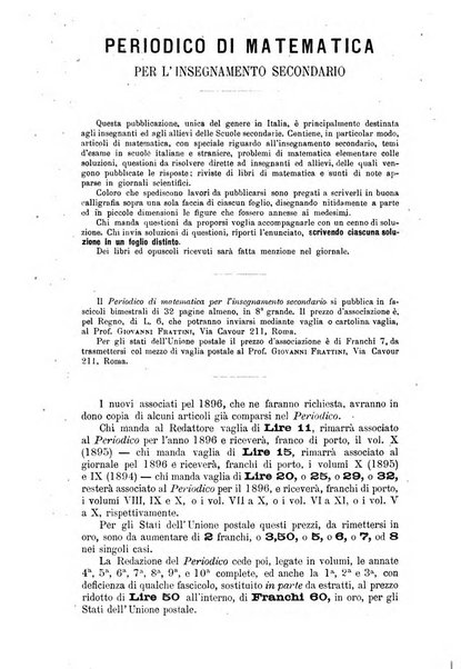 Periodico di matematica per l'insegnamento secondario