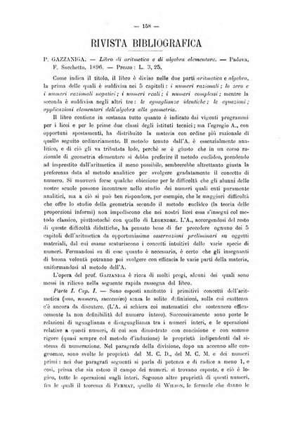 Periodico di matematica per l'insegnamento secondario