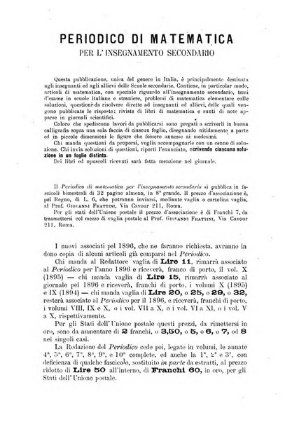 Periodico di matematica per l'insegnamento secondario