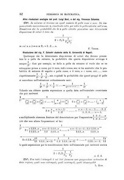 Periodico di matematica per l'insegnamento secondario