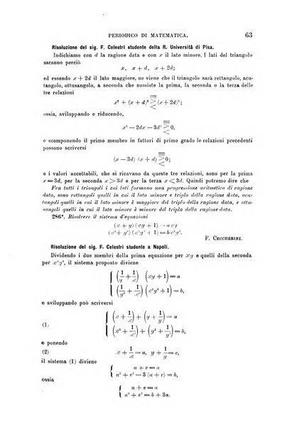 Periodico di matematica per l'insegnamento secondario