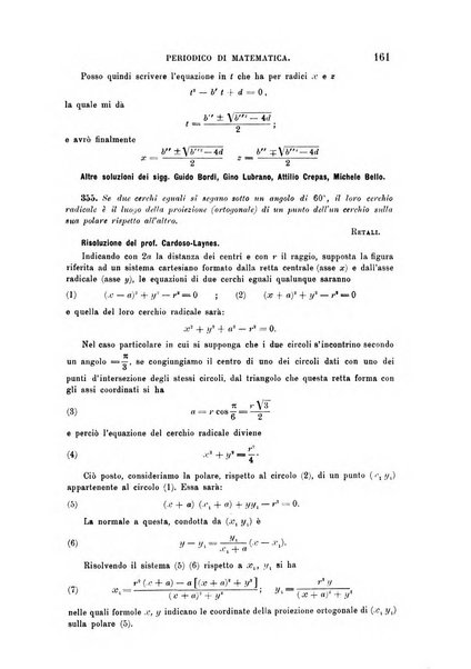 Periodico di matematica per l'insegnamento secondario