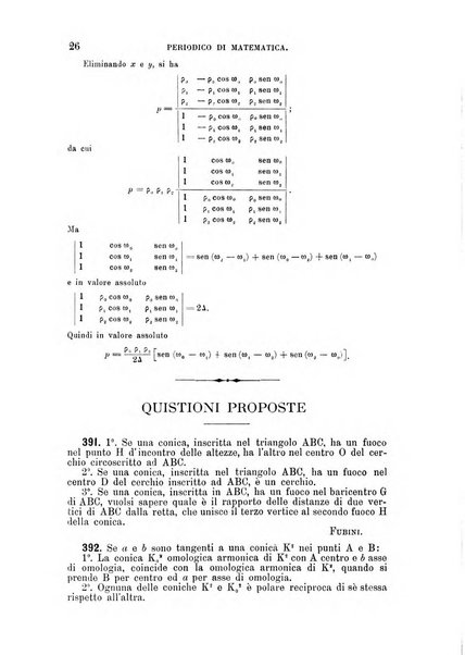 Periodico di matematica per l'insegnamento secondario