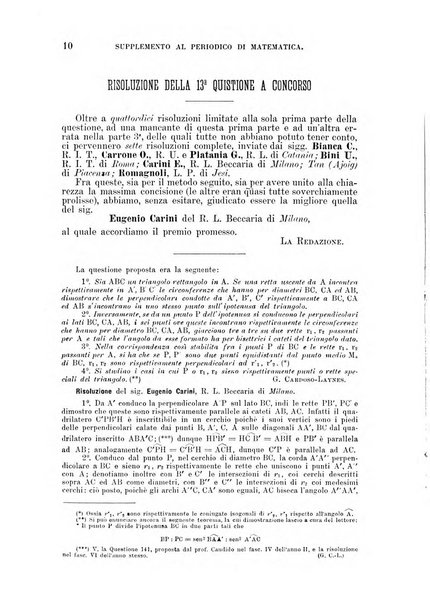 Periodico di matematica per l'insegnamento secondario