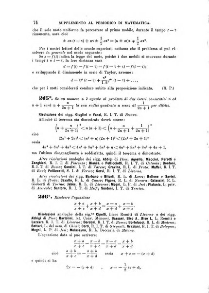 Periodico di matematica per l'insegnamento secondario