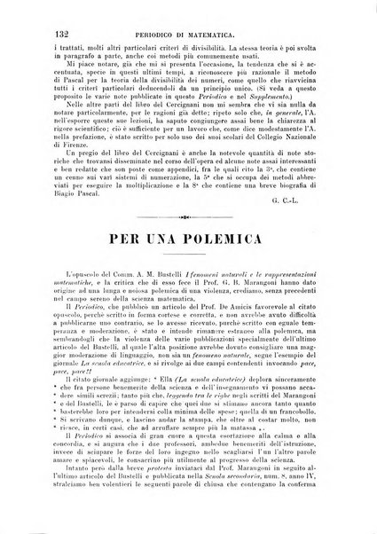 Periodico di matematica per l'insegnamento secondario