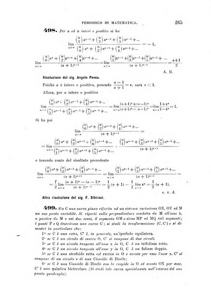 Periodico di matematica per l'insegnamento secondario