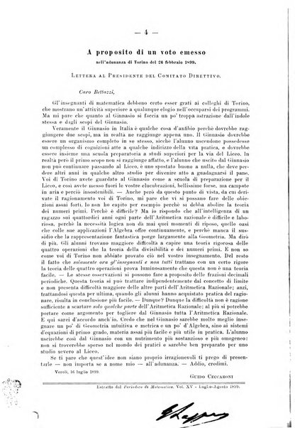 Periodico di matematica per l'insegnamento secondario