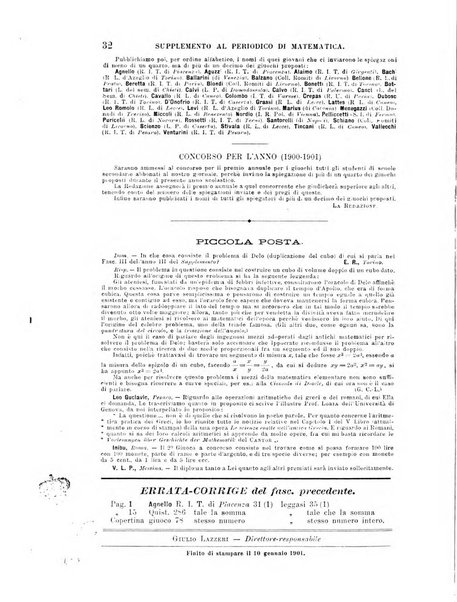 Periodico di matematica per l'insegnamento secondario