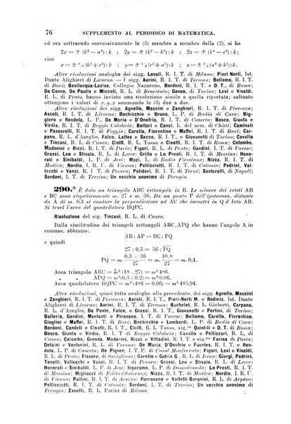 Periodico di matematica per l'insegnamento secondario