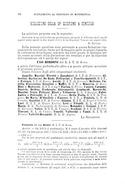 Periodico di matematica per l'insegnamento secondario