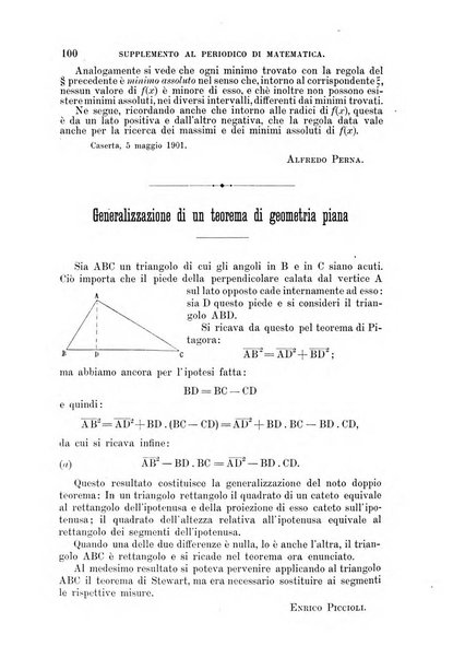 Periodico di matematica per l'insegnamento secondario