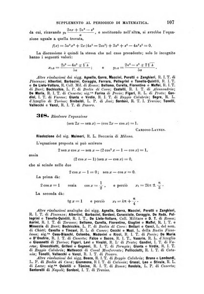 Periodico di matematica per l'insegnamento secondario