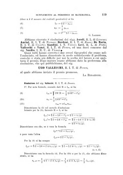 Periodico di matematica per l'insegnamento secondario