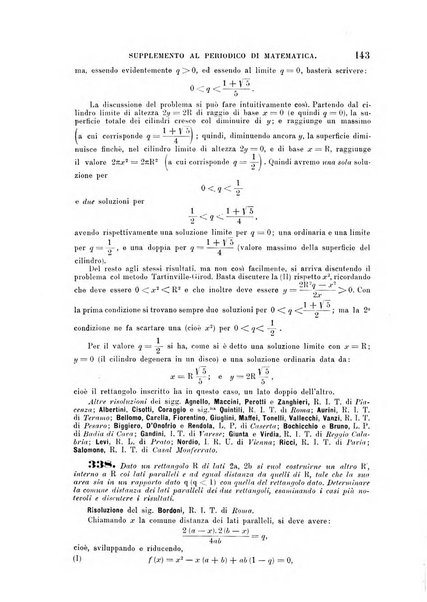 Periodico di matematica per l'insegnamento secondario