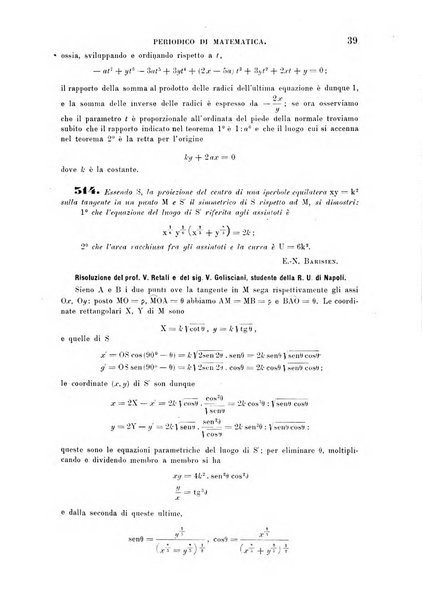 Periodico di matematica per l'insegnamento secondario