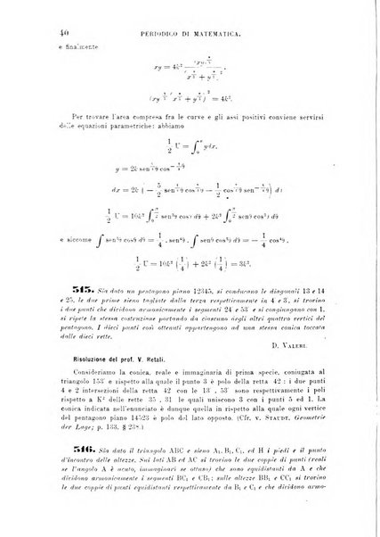 Periodico di matematica per l'insegnamento secondario