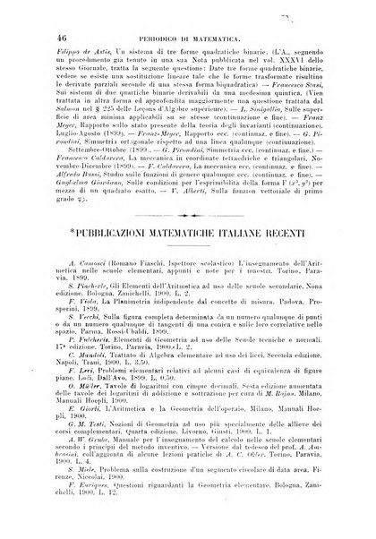 Periodico di matematica per l'insegnamento secondario