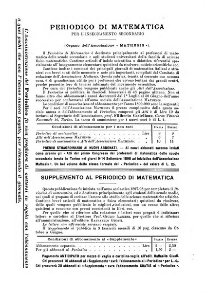 Periodico di matematica per l'insegnamento secondario