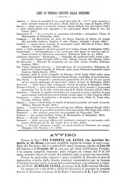 Periodico di matematica per l'insegnamento secondario