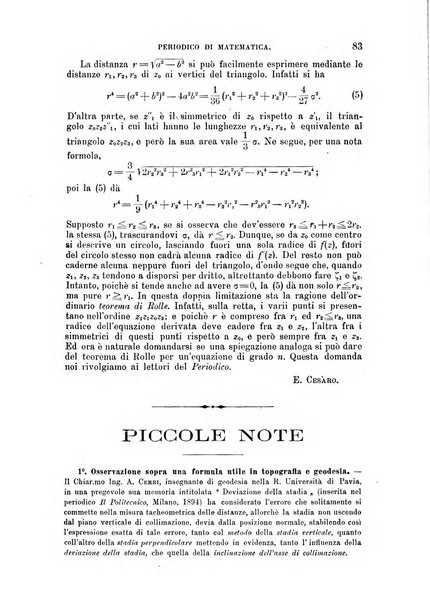 Periodico di matematica per l'insegnamento secondario