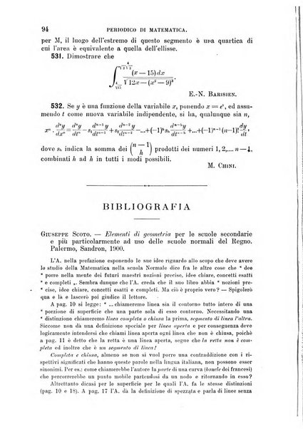 Periodico di matematica per l'insegnamento secondario