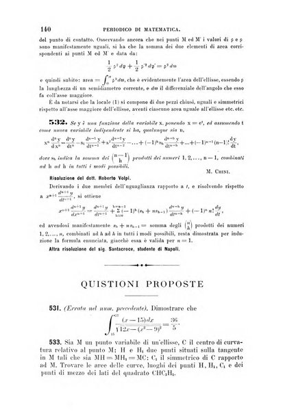 Periodico di matematica per l'insegnamento secondario