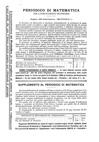 Periodico di matematica per l'insegnamento secondario