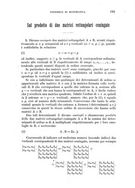 Periodico di matematica per l'insegnamento secondario