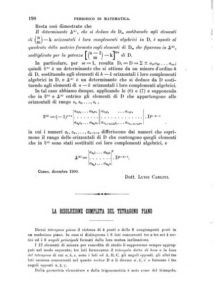 Periodico di matematica per l'insegnamento secondario