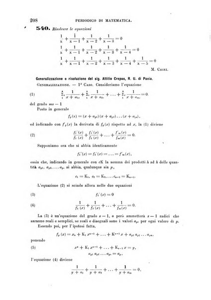 Periodico di matematica per l'insegnamento secondario