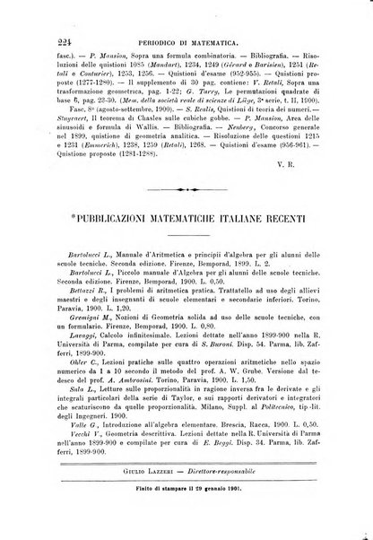 Periodico di matematica per l'insegnamento secondario