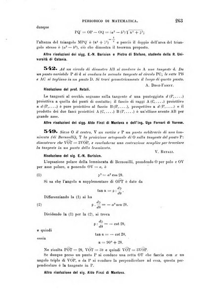 Periodico di matematica per l'insegnamento secondario