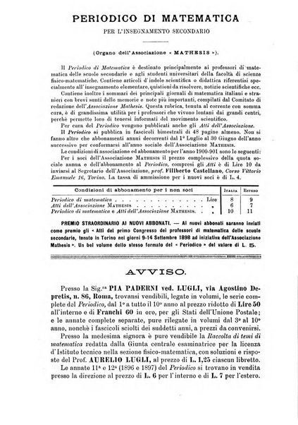 Periodico di matematica per l'insegnamento secondario