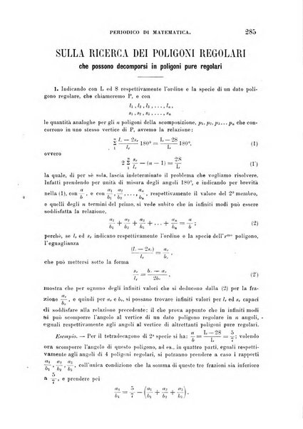 Periodico di matematica per l'insegnamento secondario