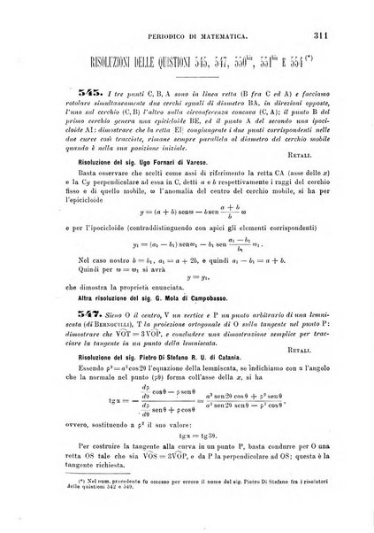 Periodico di matematica per l'insegnamento secondario