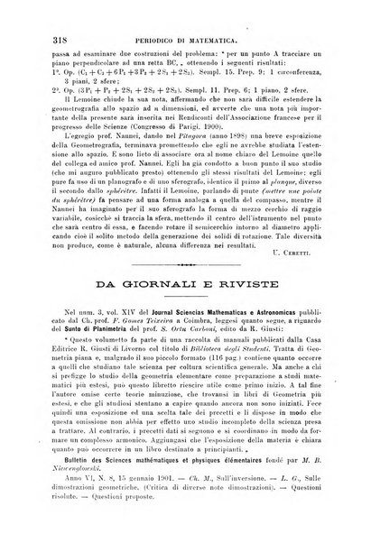 Periodico di matematica per l'insegnamento secondario