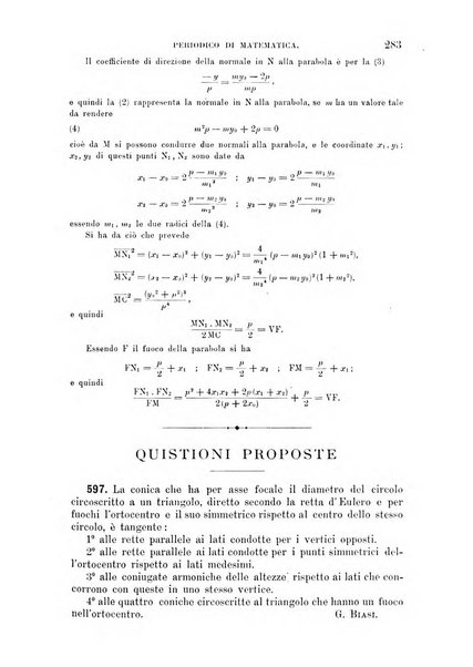 Periodico di matematica per l'insegnamento secondario