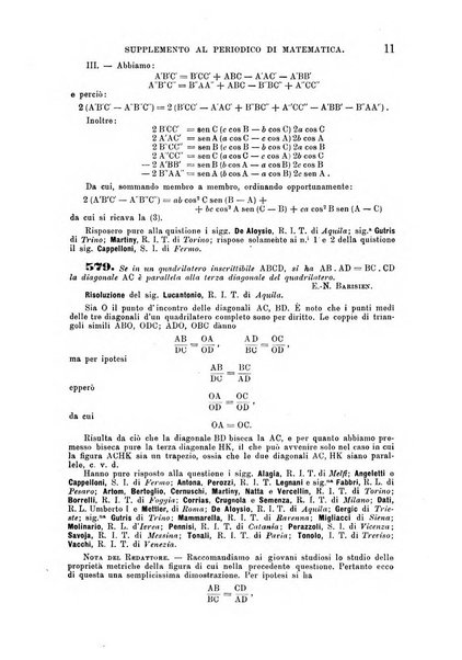 Periodico di matematica per l'insegnamento secondario