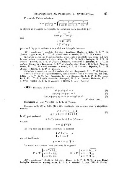 Periodico di matematica per l'insegnamento secondario