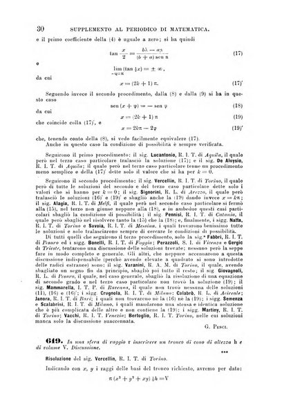 Periodico di matematica per l'insegnamento secondario