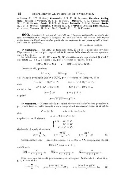 Periodico di matematica per l'insegnamento secondario